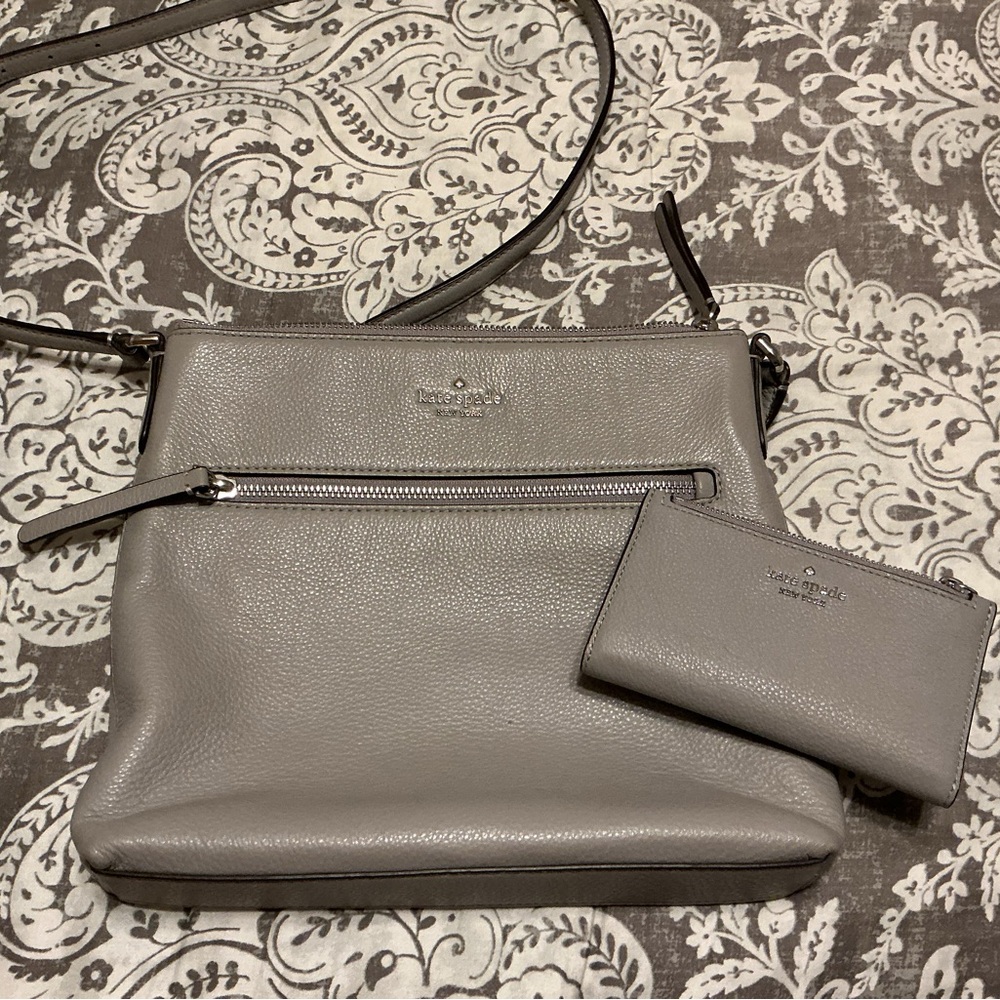 NOT FOR SALE Kate Spade Gray Crossbody Bag and Wallet Set